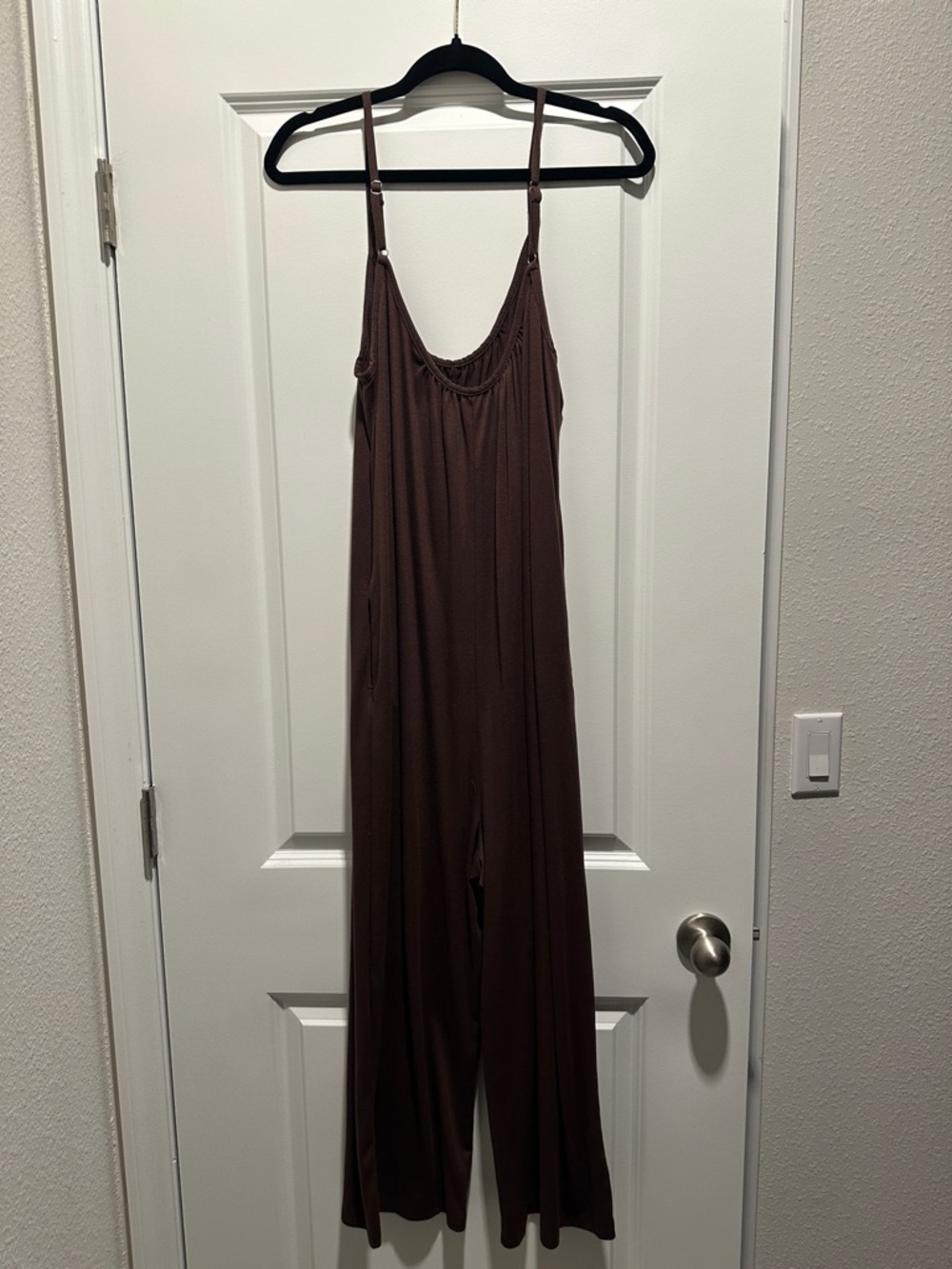 Brown Sleeveless Wide-Leg Jumpsuit